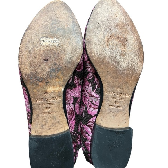 Kate Spade Corina Floral Brocade Loafers Pink Roses Size 6M - Picture 13 of 13